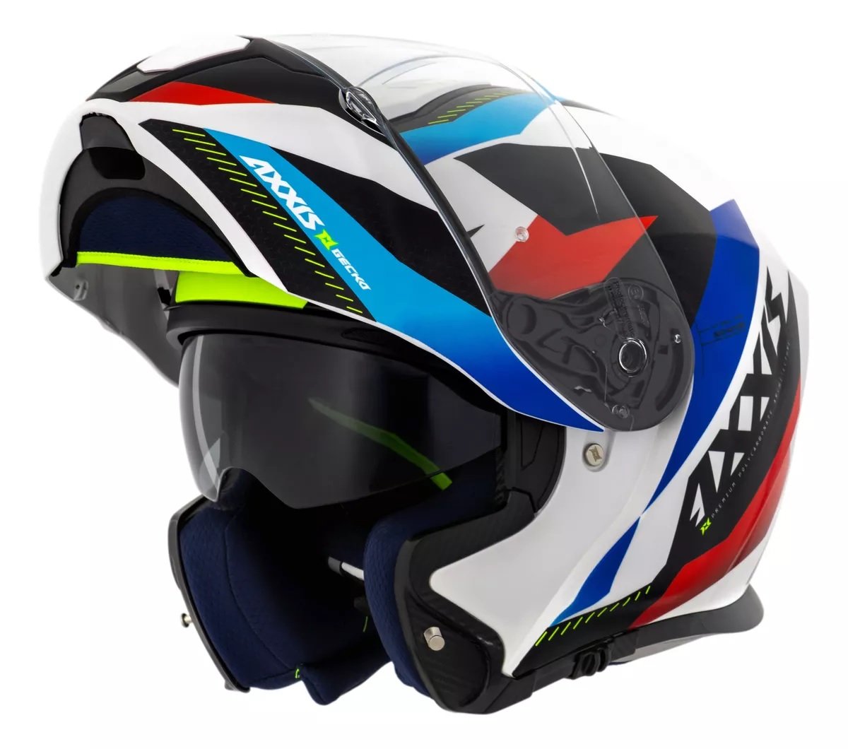 CAPACETE AXXIS ARTICULADO GECKO SV SHIELD D7 AZUL